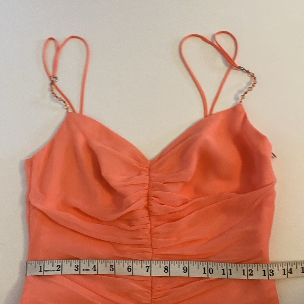 Vintage Peach / Light Orange ABS by Allen Schwartz Jellyfish Hem Dress Size 6 - Picture 10 of 13